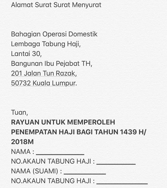 Contoh Surat Rayuan Haji Untuk Mahram - Micro USB m