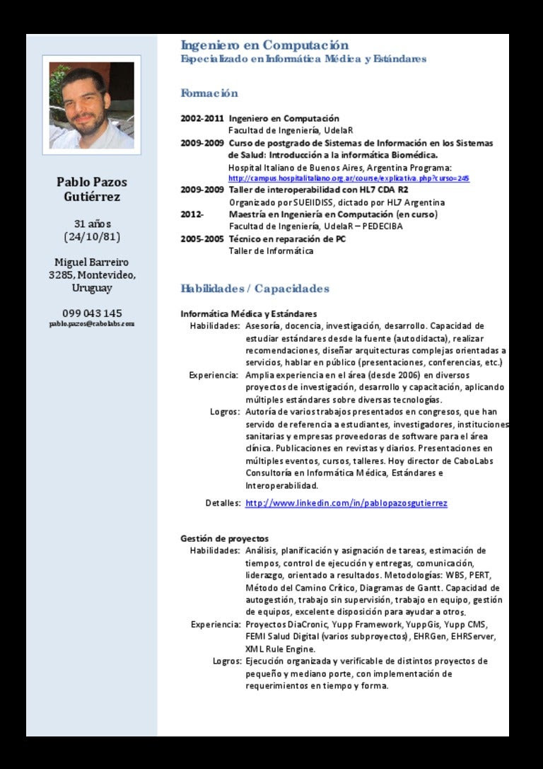 Modelo De Curriculum Vitae Linkedin - Modelo De Curriculum ...