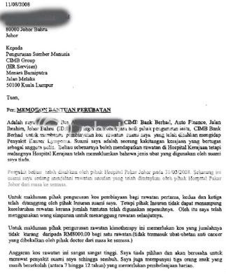 Surat Rasmi Untuk Perkeso - Surat Rasmi Z