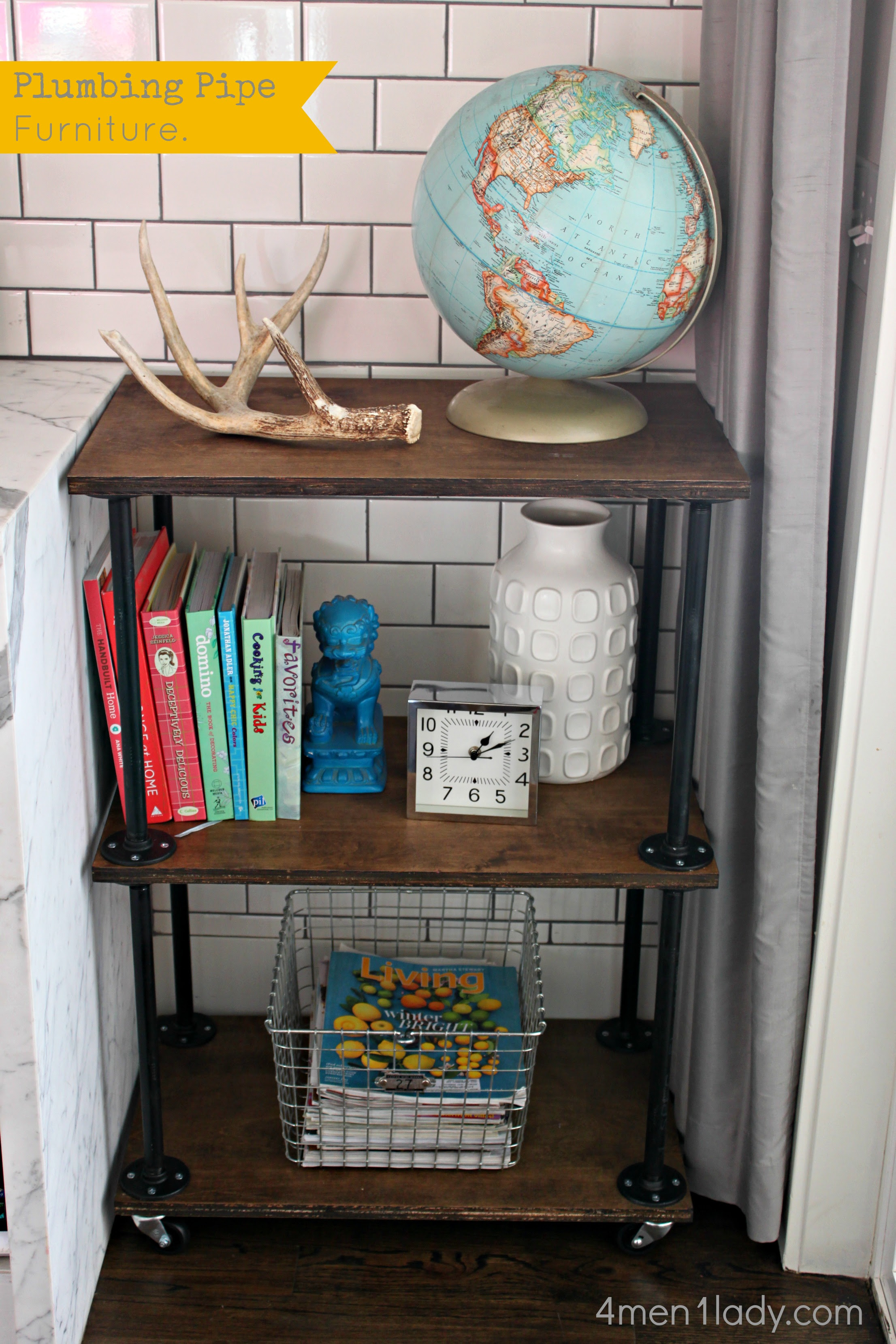 I've admired the look of iron plumbing pipe floating shelves since i first saw them done on fixer upper. Plumbing Pipe Bookcase