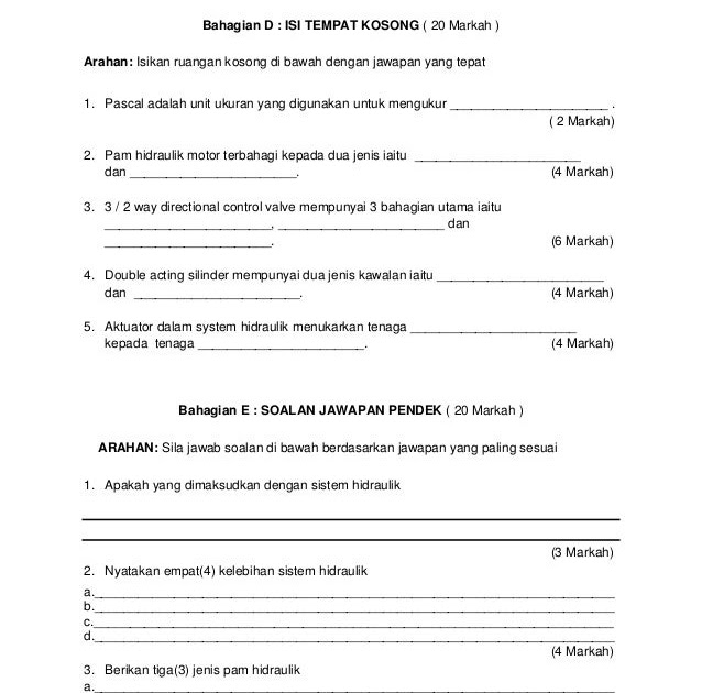 Contoh Arahan Soalan Objektif - Helowins