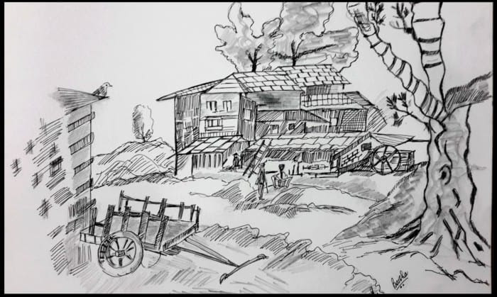 Paling Populer Gambar Sketsa Lingkungan