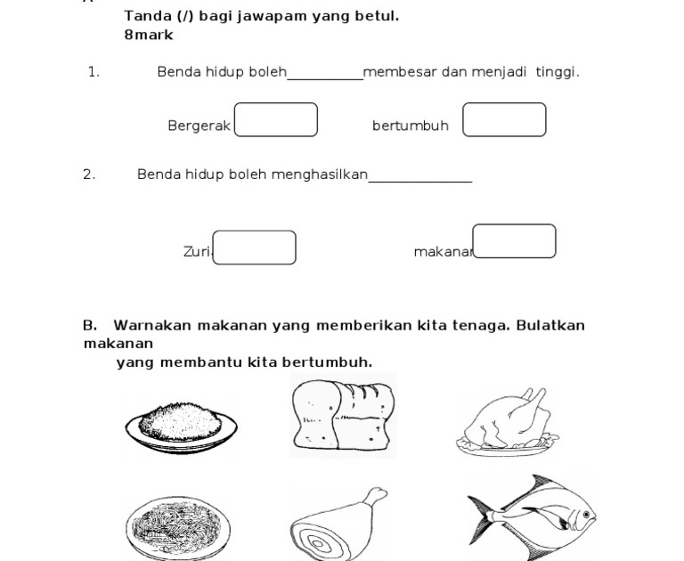 Contoh Soalan Darjah 2 Sains - Selangor v