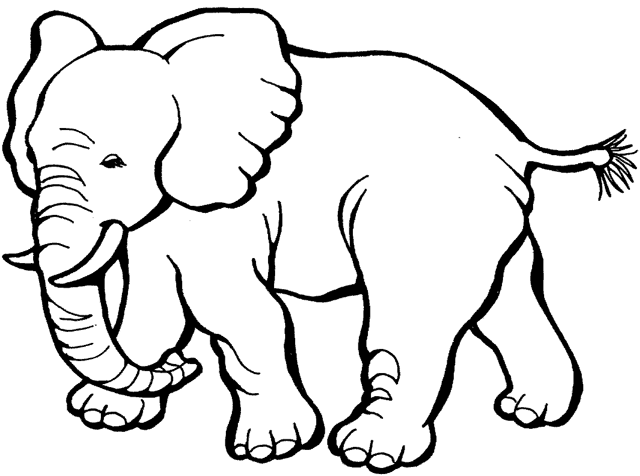 Printable Elephant Coloring Pages For Kids Drawing With Crayons