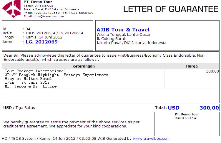 Contoh Invoice Tiket - Toast Nuances