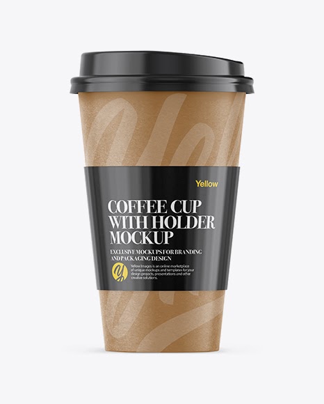 Download Paper Coffee Cup With Sleeve Mockup - Front View Packaging ...