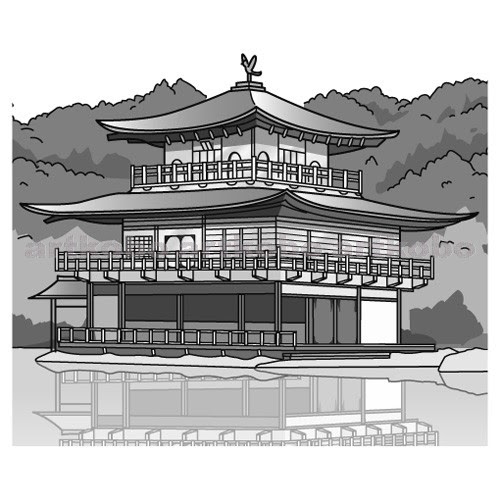 無料印刷可能金閣寺 イラスト 白黒 簡単 動物ゾーン