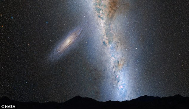 Previously just a small dot, earthlings of the future would be forgiven for panicking as Andromeda moves closer to our galaxy