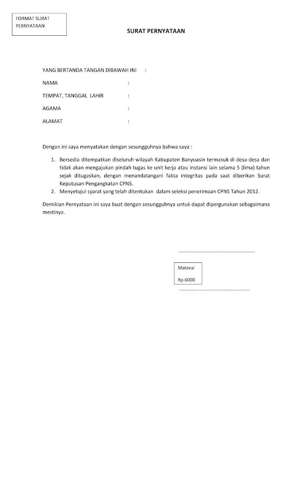 Contoh Surat Pernyataan Bersedia Ditempatkan Dimana Saja Cpns Kejaksaan - Contoh Surat Pernyataan Kerja Bersedia Ditempatkan Dimana ... : Tujuan & manfaat dari surat pernyataan adalah sebagai penjamin kepastian hokum.