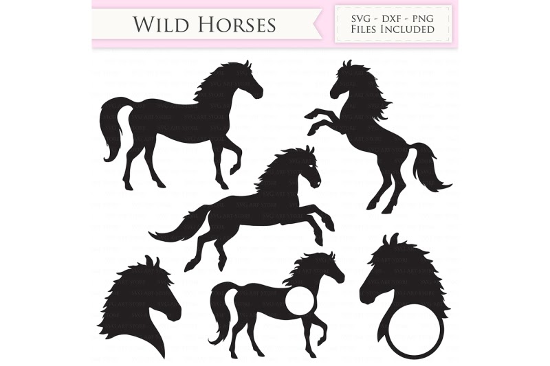 Download Free Wild Horses SVG Files - Jumping Horse - Horse Monogram Cut Files Crafter File