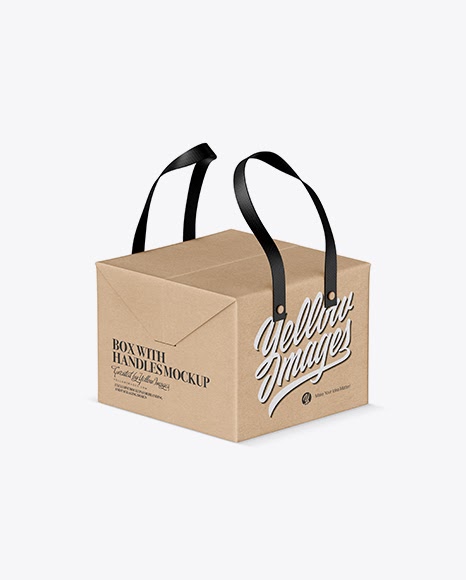 Download Kraft Paper Box With Handles Mockup - Half Side View ...