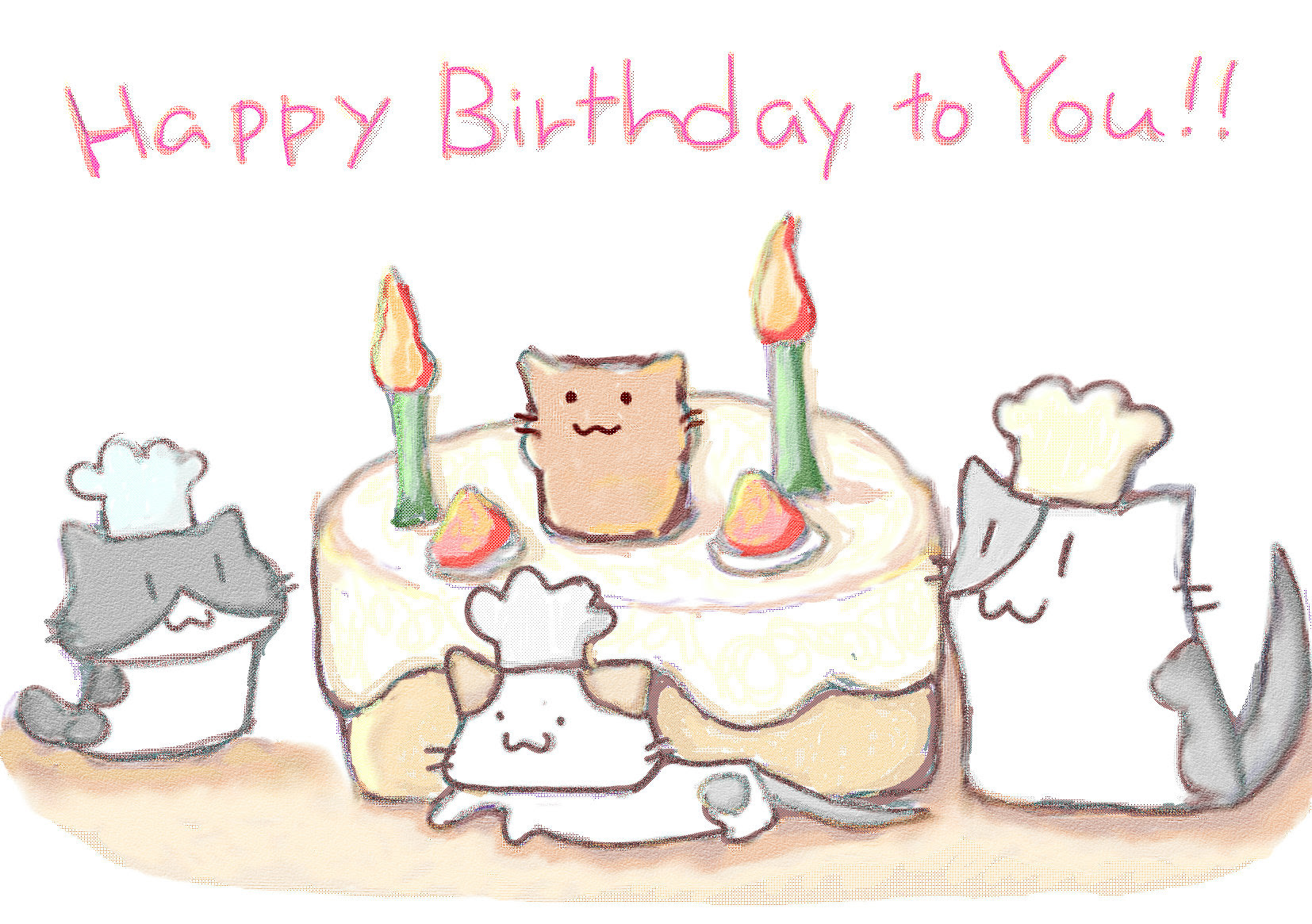 美しい花の画像 ベスト猫 誕生日 イラスト フリー