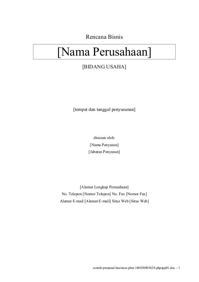 Contoh Bisnis Plan Yang Lengkap (9) - Contoh O