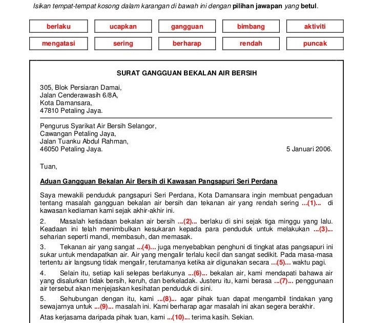 Surat Rasmi Aduan Sampah Sarap - Surat Rasmimu