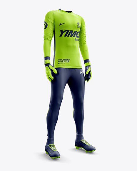 Download Mens Full Soccer Goalkeeper Kit with Pants mockup Hero ...
