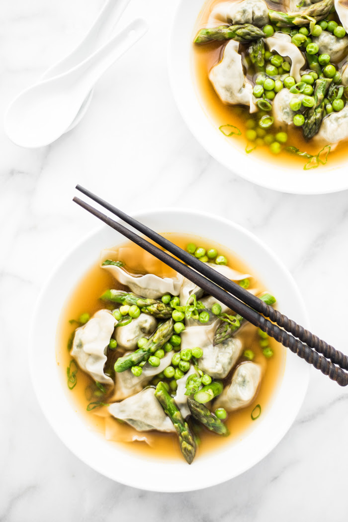 Blend well, and let stand for 25 to 30 minutes. Spring Vegetable Wonton Soup
