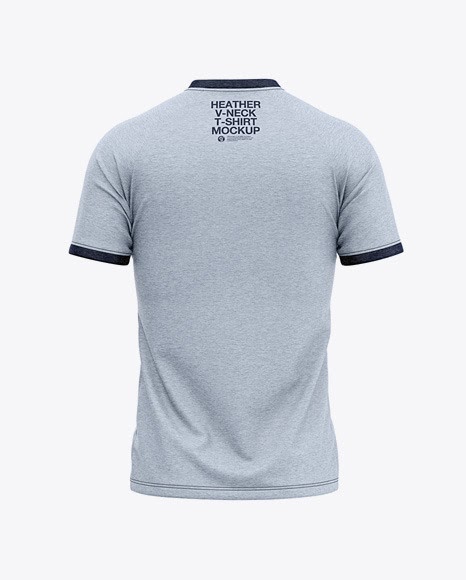 Download Mens Heather V-Neck T-Shirt Back View Jersey Mockup PSD ...