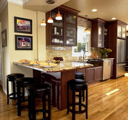 100 modern kitchen with mini bar design 2021 | kitchen with breakfast bar idea. Kitchen Lighting Fixtures Small Kitchens With Breakfast Bar Wooden Stools Ideas Home Decor Help