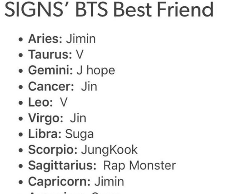 Bts Songs Zodiac Signs btsaj