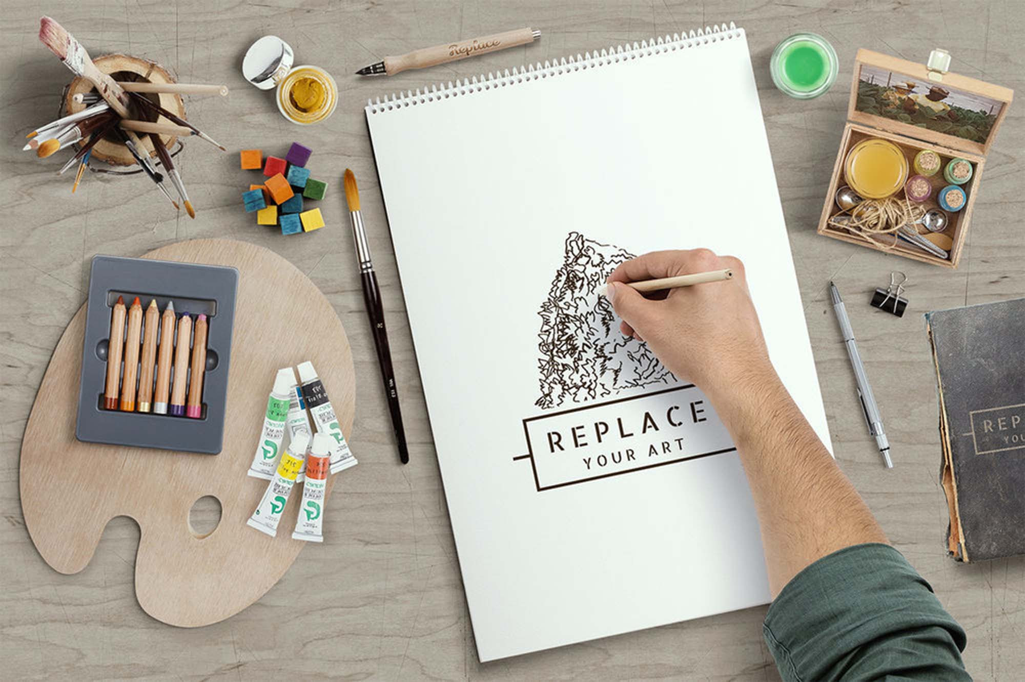 Download Free Art Equipments Mockups Psd