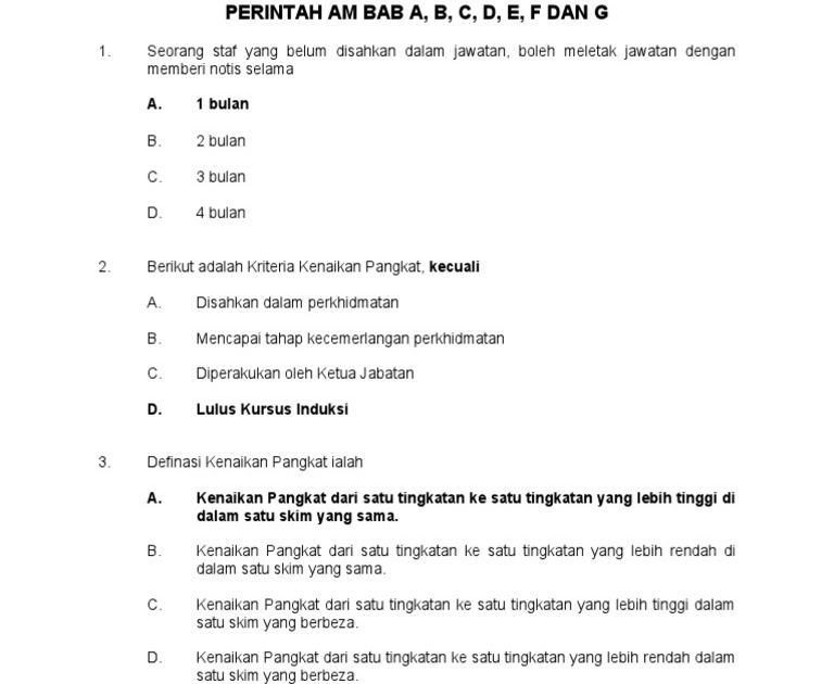 Contoh Soalan Perintah Am Bab A - Pewarna m