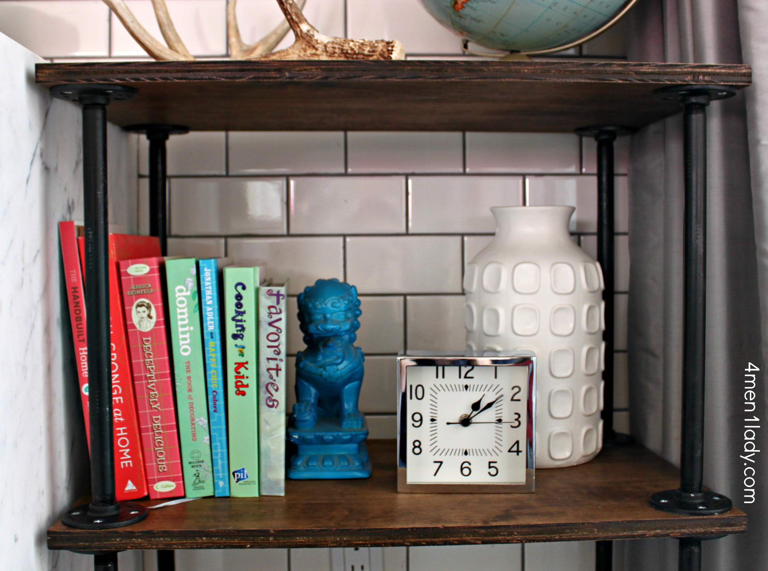 Four tiered wall shelf gives you flexibility on the objects to be placed on it. Plumbing Pipe Bookcase