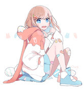 印刷可能 イヤホン 可愛い イラスト 女の子 パーカー