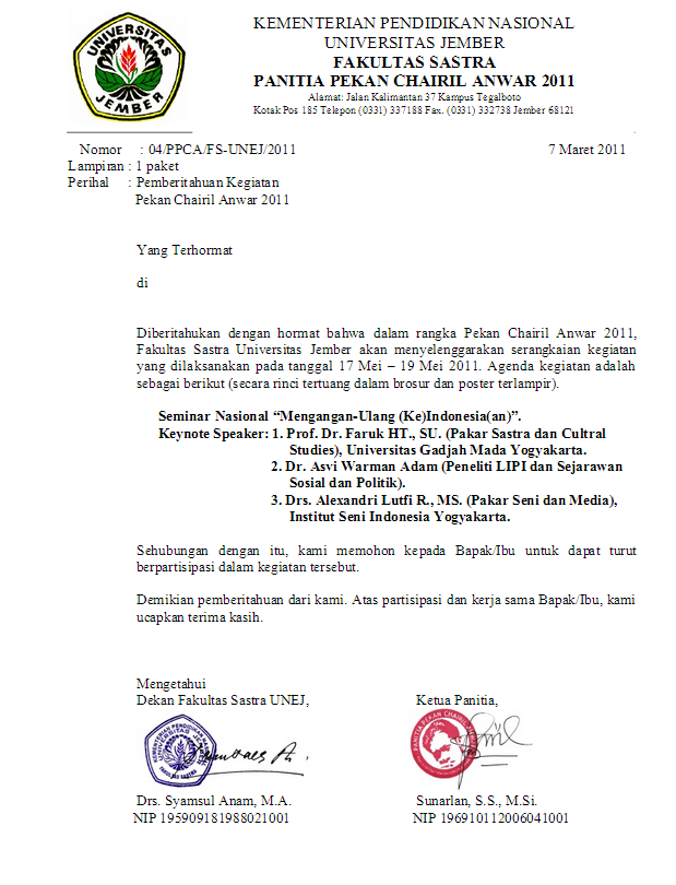 Contoh Surat Balasan Seminar Dan Workshop Contoh Surat