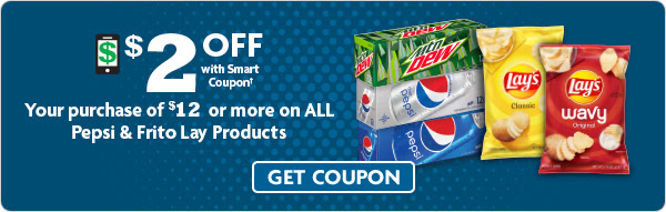 Save $2 off $12 Pepsi and Frito Lay