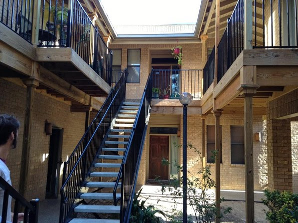 A horizontal surface raised above the level of the adjacent area, as a stage for public speaking or a landing alongside railroad tracks. The Best Railings For A Narrow Staircase Fortress