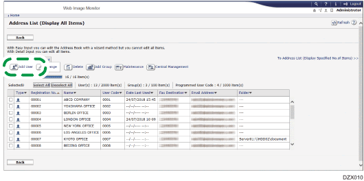 Ricoh mpc3000/savinc3030 default password default is admin and password is usually left blank. Registering User Information From Web Image Monitor User Guide Im C2000 Im C2500 Im C3000 Im C3500 Im C4500 Im C5500 Im C6000