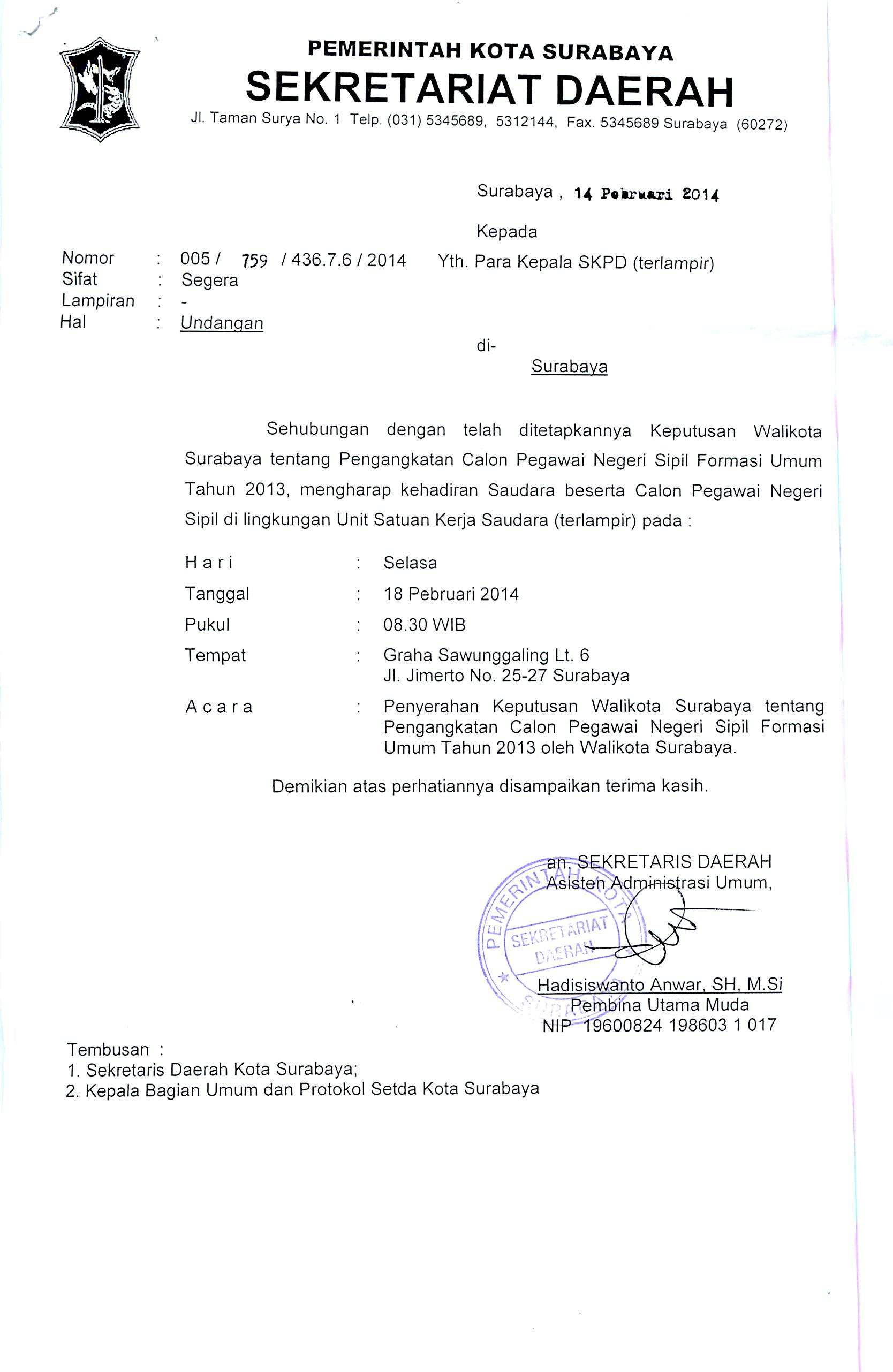 Contoh Surat Undangan Resmi Sekolah Dasar