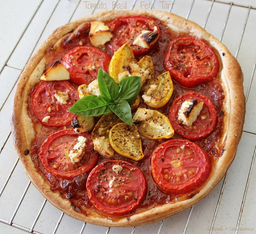Delicious, flavorful and the best way to use up garden tomatoes! Couscous Consciousness Tomato Basil Jam Tomato Feta Basil Tarts