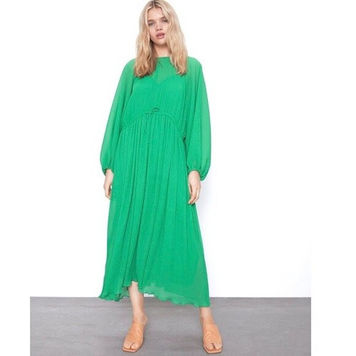 Buy women's oliver bonas and get the best deals at the lowest prices on ebay! Kleider Nwt Zara Ss20 Pleated Dress Green 7200 101 Tdameeting