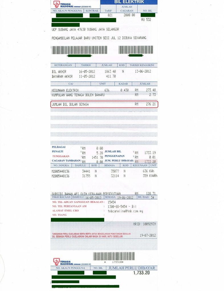 Contoh Bil Elektrik  Desainrumahid.com