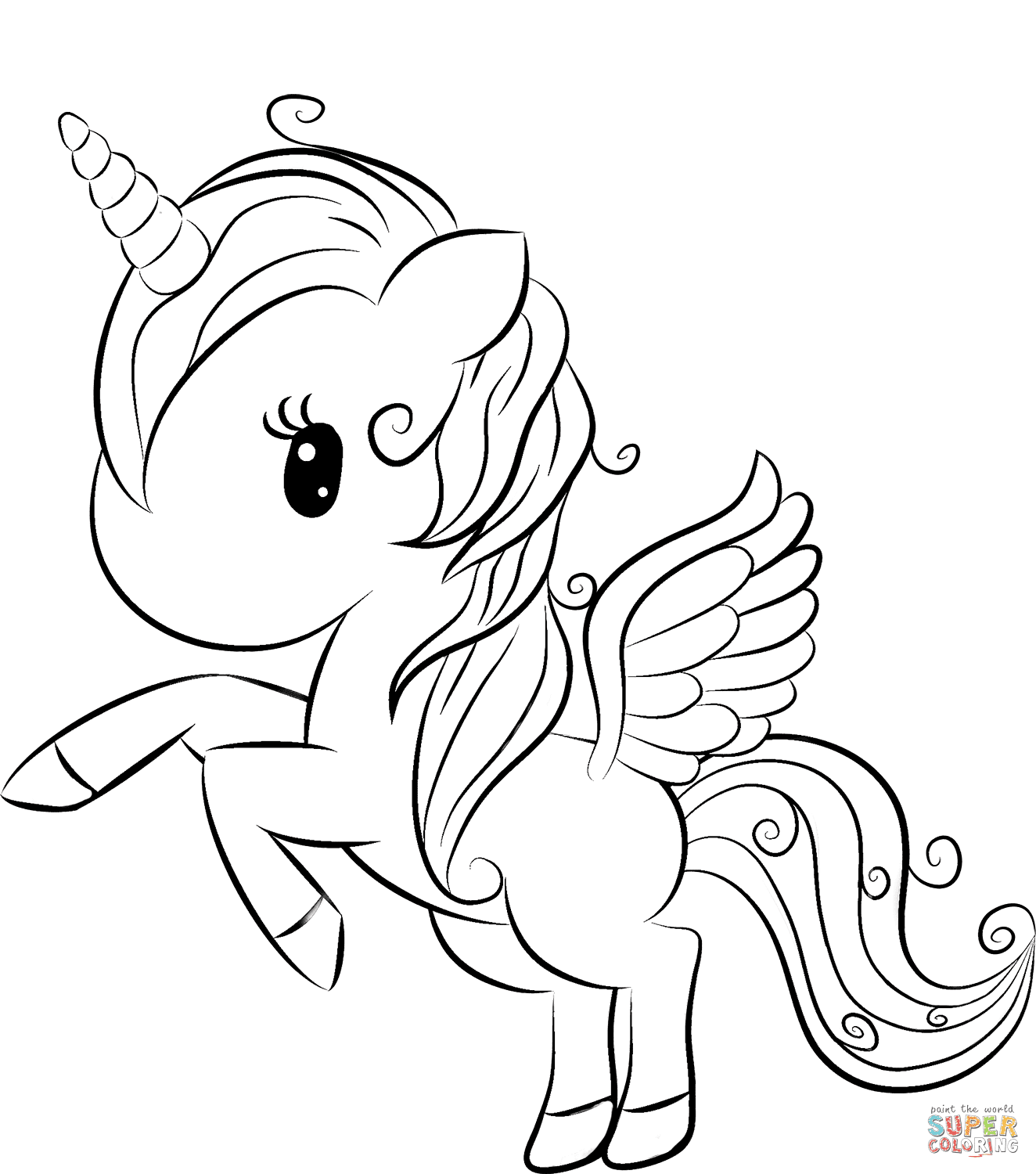 Easy free printable unicorn coloring pages. Cute Unicorn Coloring Page Free Printable Coloring Pages