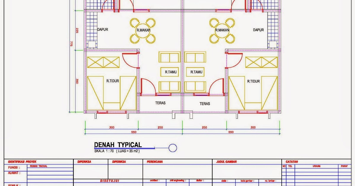  Denah  Rumah  Kontrakan 1  Kamar  Tidur Tahun Ini Denahom