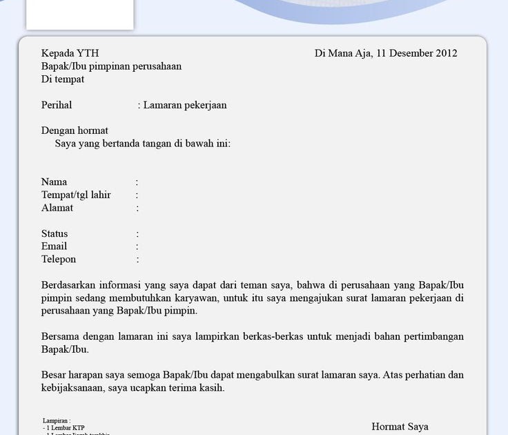 Contoh Surat Lamaran Kerja Supir - Gambar Con