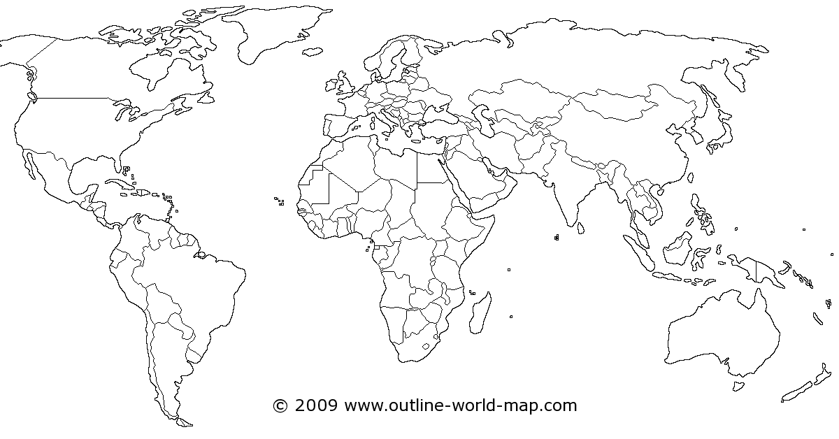 World Map Blank Outline Afp Cv