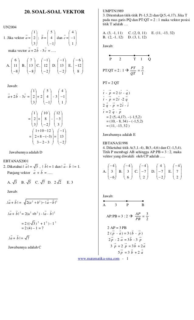 Clem Davies Contoh Soal Vektor R2 Matematika