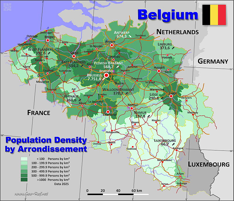 Belgium Country Data Links And Map By Administrative Structure