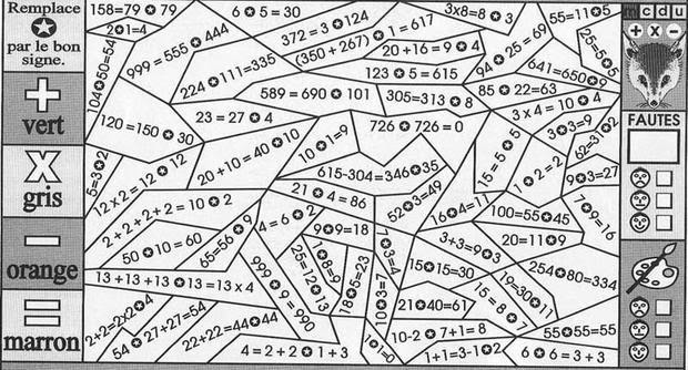 Coloriage magique multiplication 6eme a imprimer. Coloriages Trouver L Operation Fr Hellokids Com