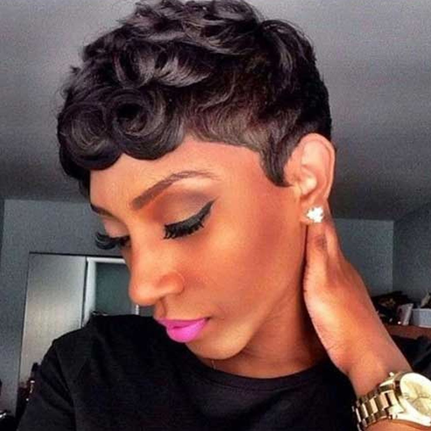 32+ Popular Style Tong Hairstyle For Short Black Hair