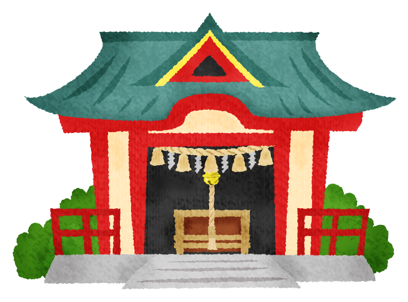 ロイヤリティフリーイラスト 神社 すべての動物の画像
