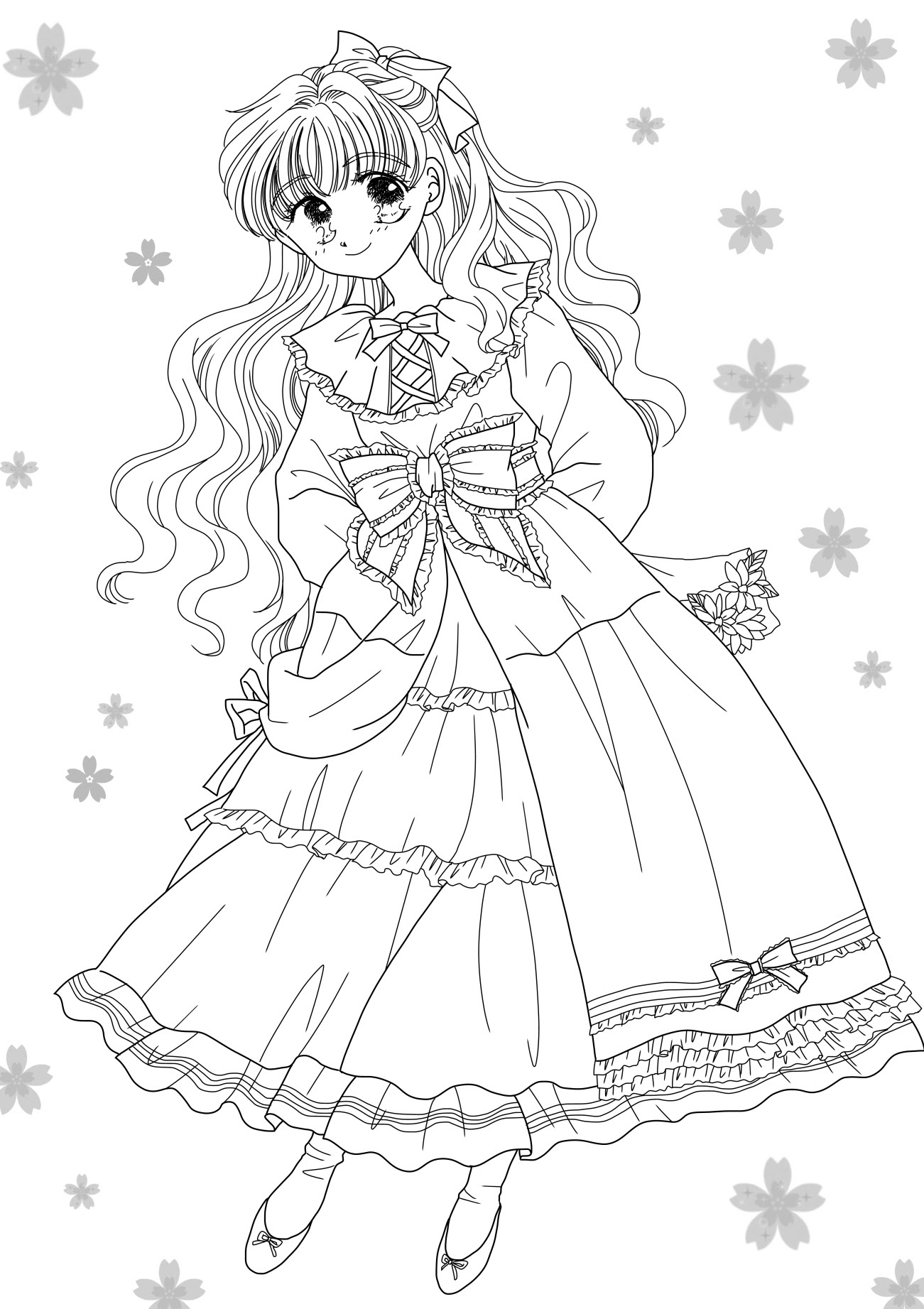 塗り絵 女の子 キャラクター 世界漫画の物語