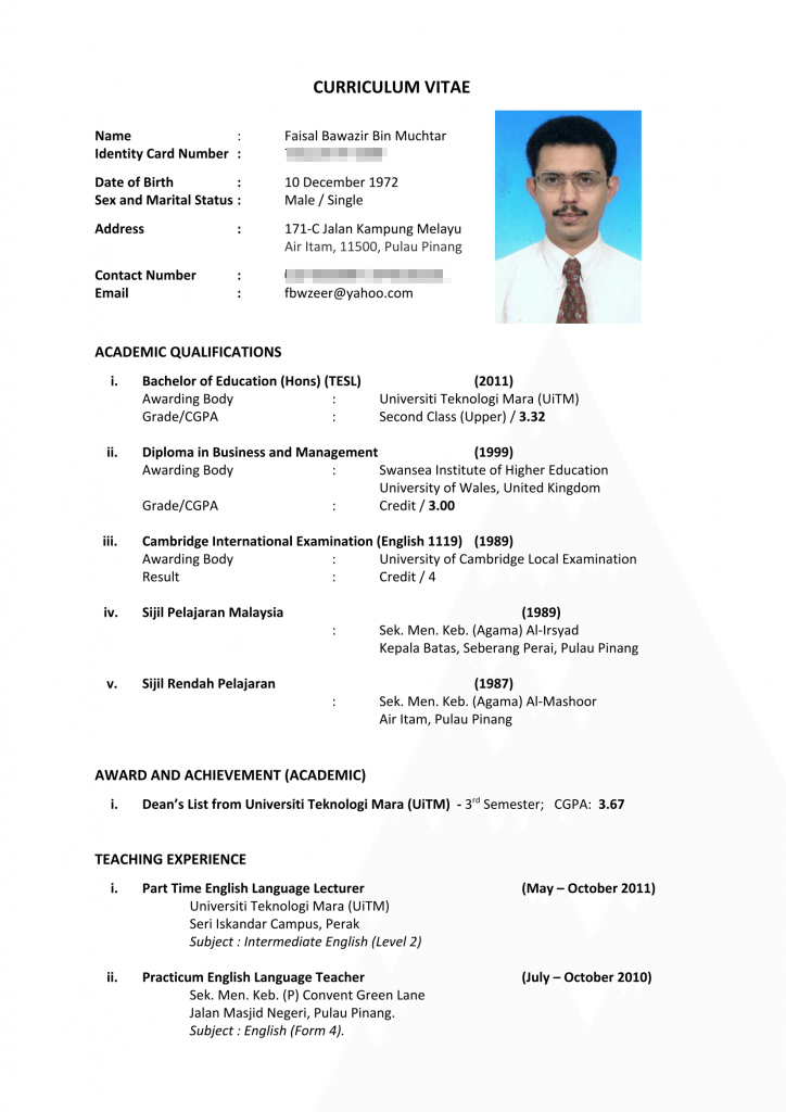 Process general enquiry from client and financial advisor by writing or looking for a different software developer / engineer job list in malaysia? Curriculum Vitae In Bahasa Malaysia Tetrabelodont Liveeveryone Site