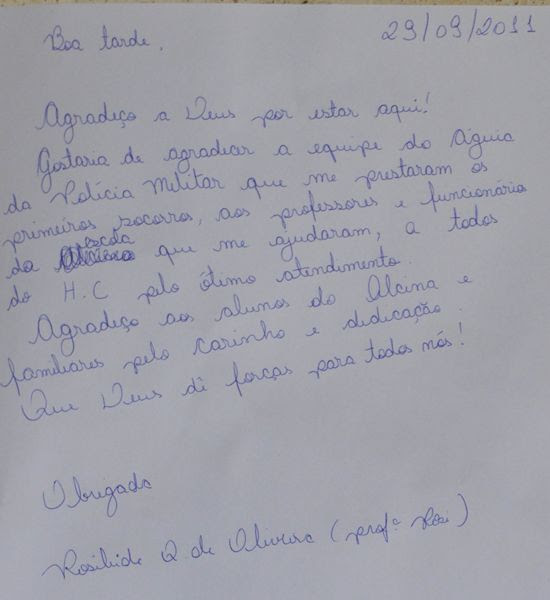 Carta De Agradecimento Pelo Apoio - Mensagem De Carinho