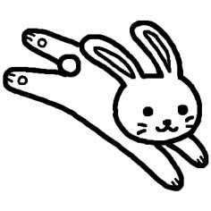 100 うさぎ 白黒 Kawenyasikirun