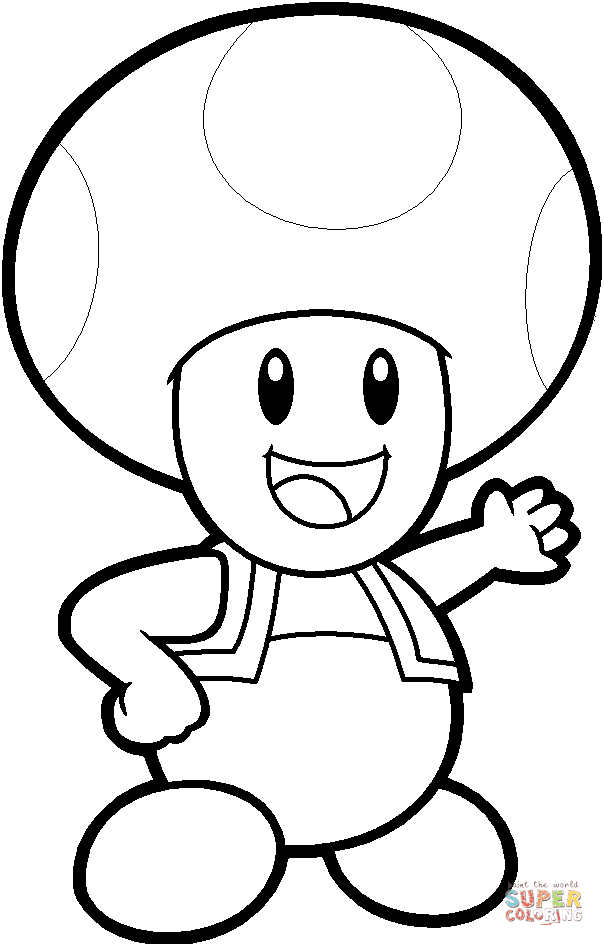 Spiny , super mario , super mario bros. Toad From Mario Bros Coloring Page Free Printable Coloring Pages