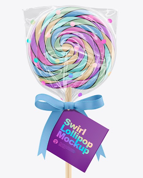 Download Download Bath Bomb Mockup Yellowimages - Swirl Lollipop With Bow And Label Mockup In Packaging ...